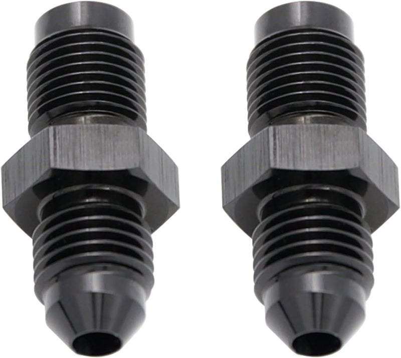 KRD PERFORMANCE Aluminum -4AN AN4 Male Flare to 7/16 x 24 Male Thread Inverted Seat Adaptor Fittings Inv Flare Connector, Black, Pack of 2 - Image 5